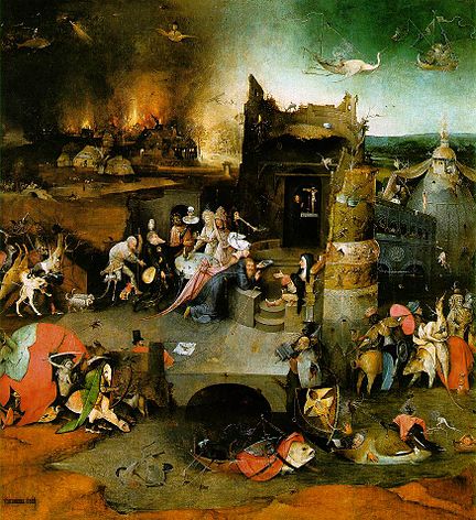 Panneau central : La Tentation de saint Antoine, Bosch, 1548 