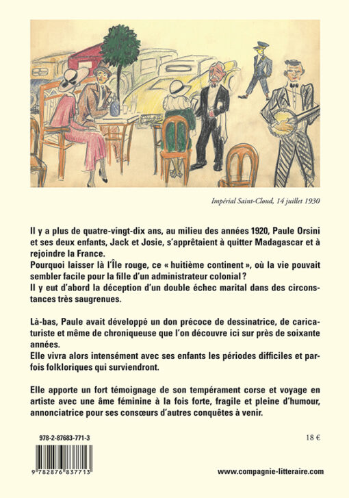 Paule Orsini La vie dessinée 4e de couverture